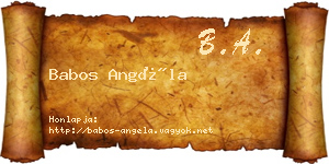 Babos Angéla névjegykártya